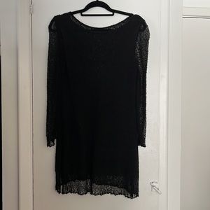Black long top or short black dress